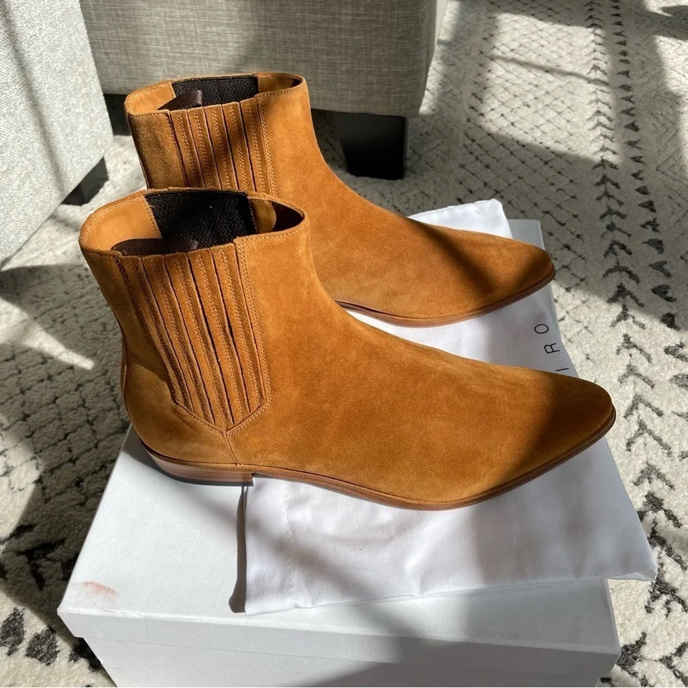 IRO Men’s Chelsea Boots in Camel Size 42 EUR Like New - Picture 3 of 15